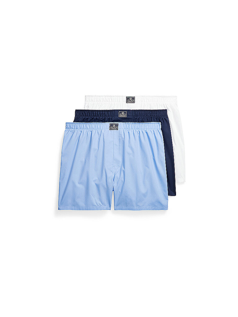 POLO RALPH LAUREN Boxershorts 3er Pkg weiss hellblau marine hellblau | S von Polo Ralph Lauren