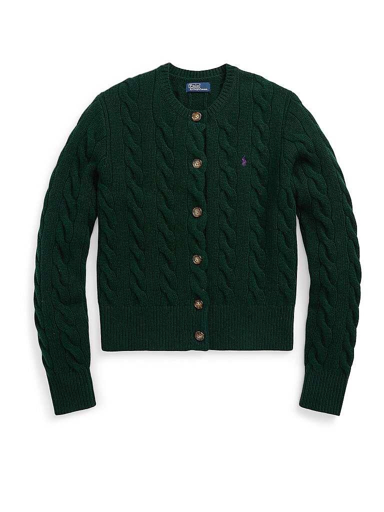 POLO RALPH LAUREN Cardigan Slim Fit dunkelgrün | L von Polo Ralph Lauren