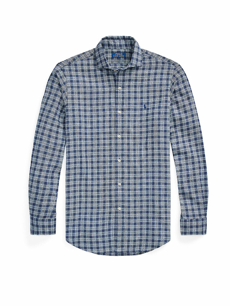 POLO RALPH LAUREN Flanellhemd Custom Fit blau | L von Polo Ralph Lauren