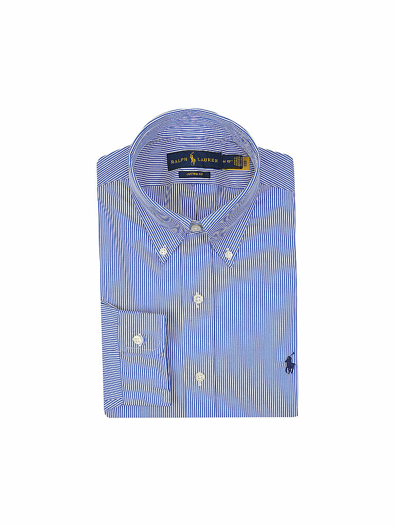 POLO RALPH LAUREN Hemd Custom Fit blau | L von Polo Ralph Lauren