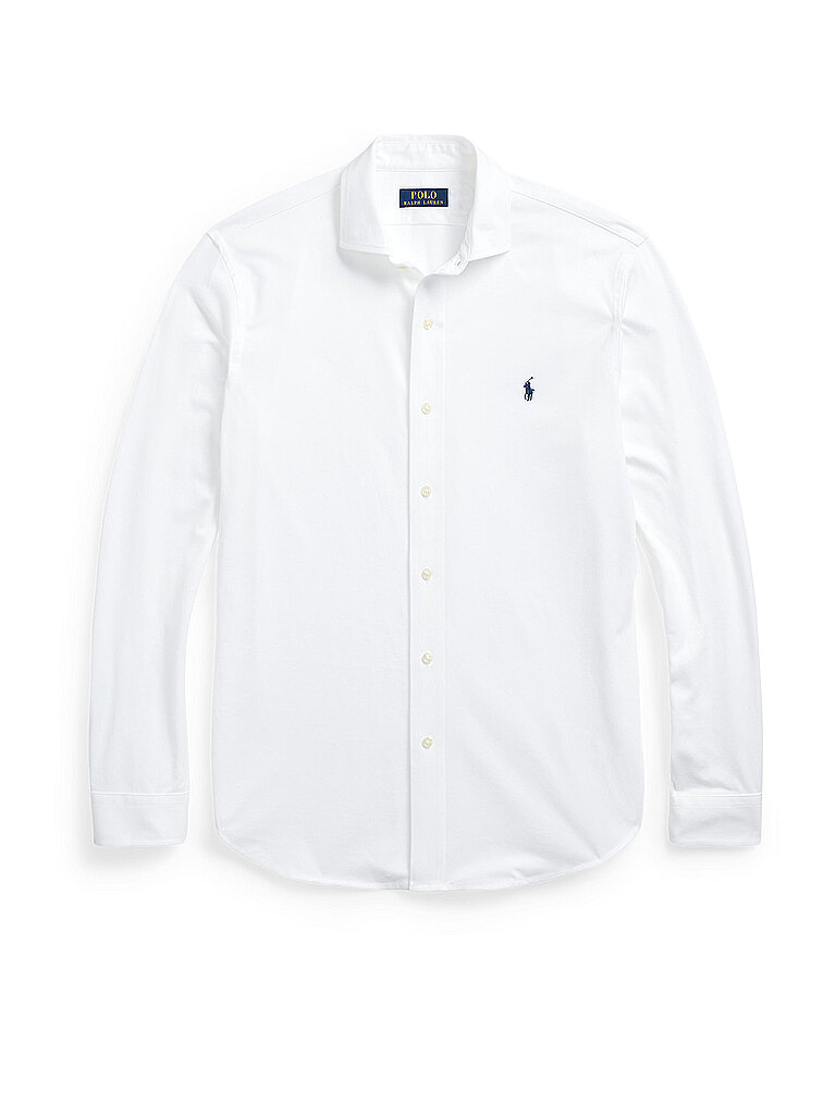 POLO RALPH LAUREN Jerseyhemd Slim Fit weiss | L von Polo Ralph Lauren