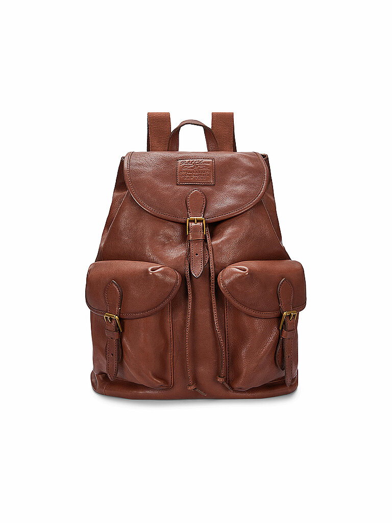 POLO RALPH LAUREN Leder Rucksack  braun von Polo Ralph Lauren