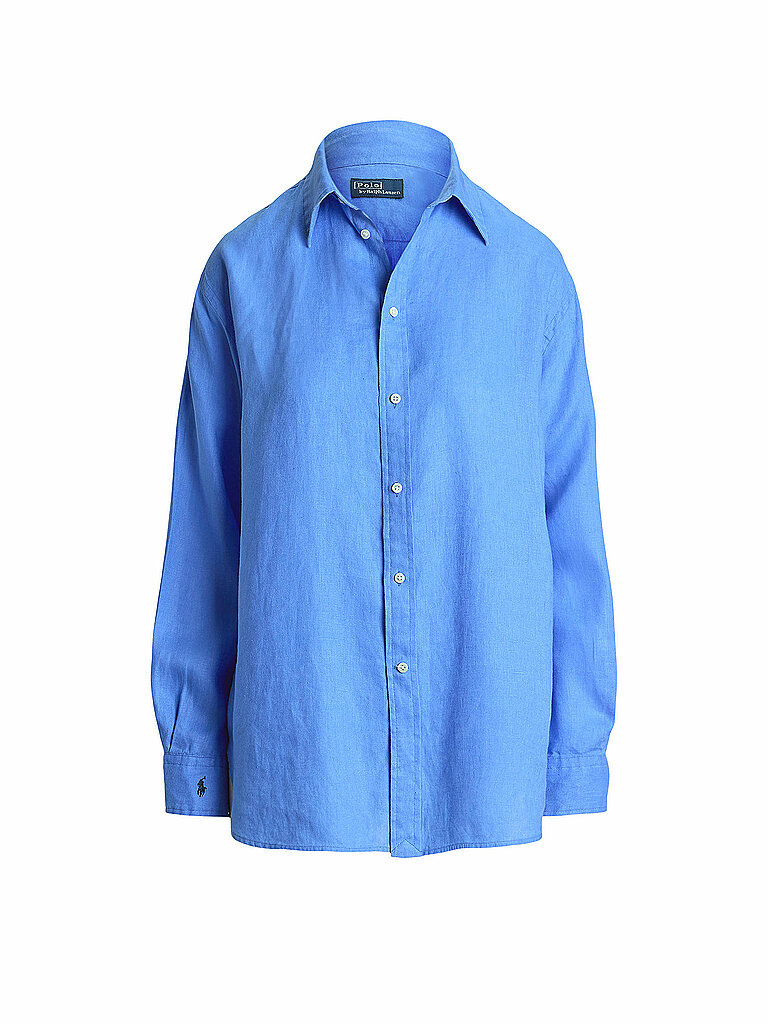 POLO RALPH LAUREN Leinenbluse blau | L von Polo Ralph Lauren