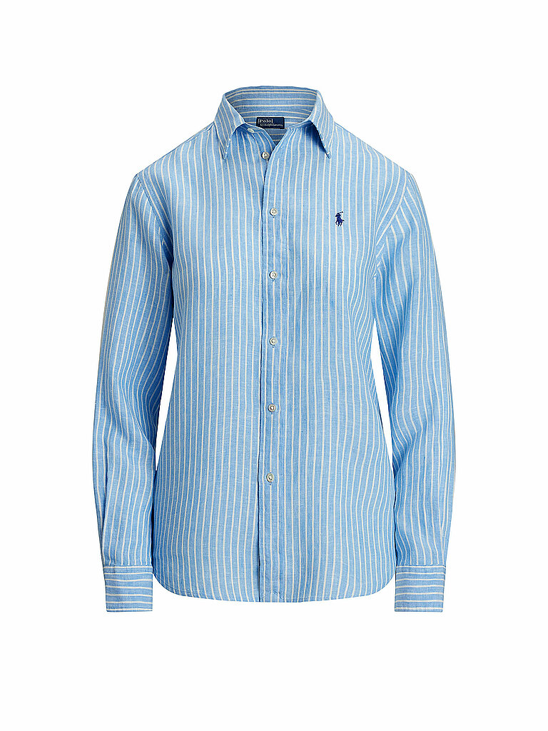 POLO RALPH LAUREN Leinenbluse blau | L von Polo Ralph Lauren