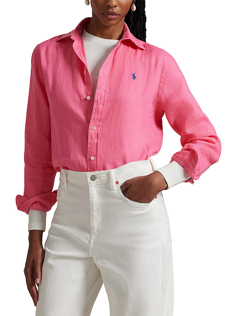 POLO RALPH LAUREN Leinenbluse pink | L von Polo Ralph Lauren