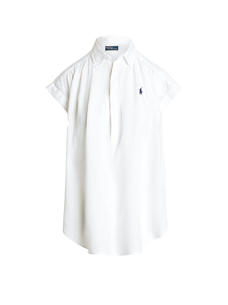 POLO RALPH LAUREN Leinenbluse weiss | L von Polo Ralph Lauren