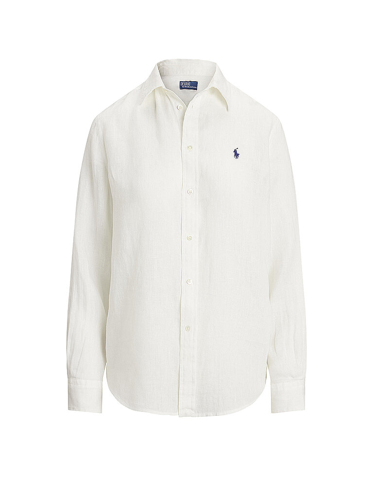 POLO RALPH LAUREN Leinenbluse weiss | L von Polo Ralph Lauren