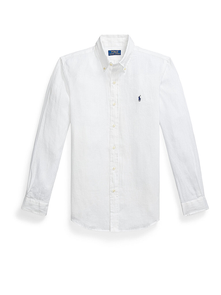 POLO RALPH LAUREN Leinenhemd Custom Fit weiss | L von Polo Ralph Lauren