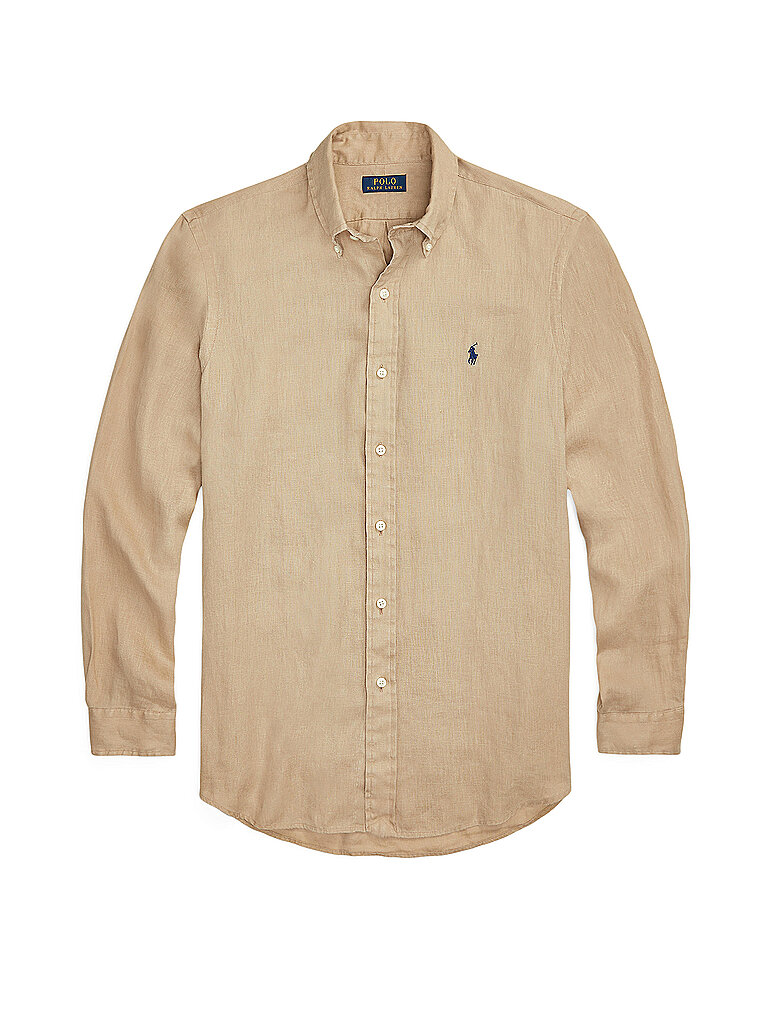 POLO RALPH LAUREN Leinenhemd beige | L von Polo Ralph Lauren