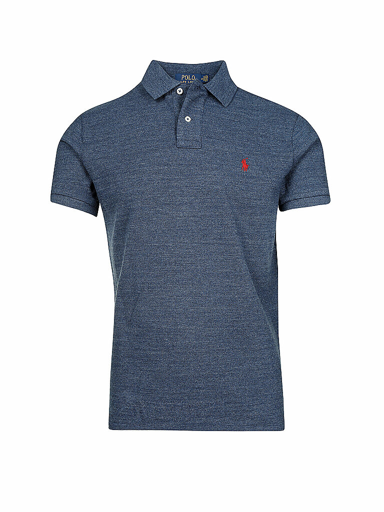 POLO RALPH LAUREN Poloshirt Custom-Slim-Fit blau | L von Polo Ralph Lauren