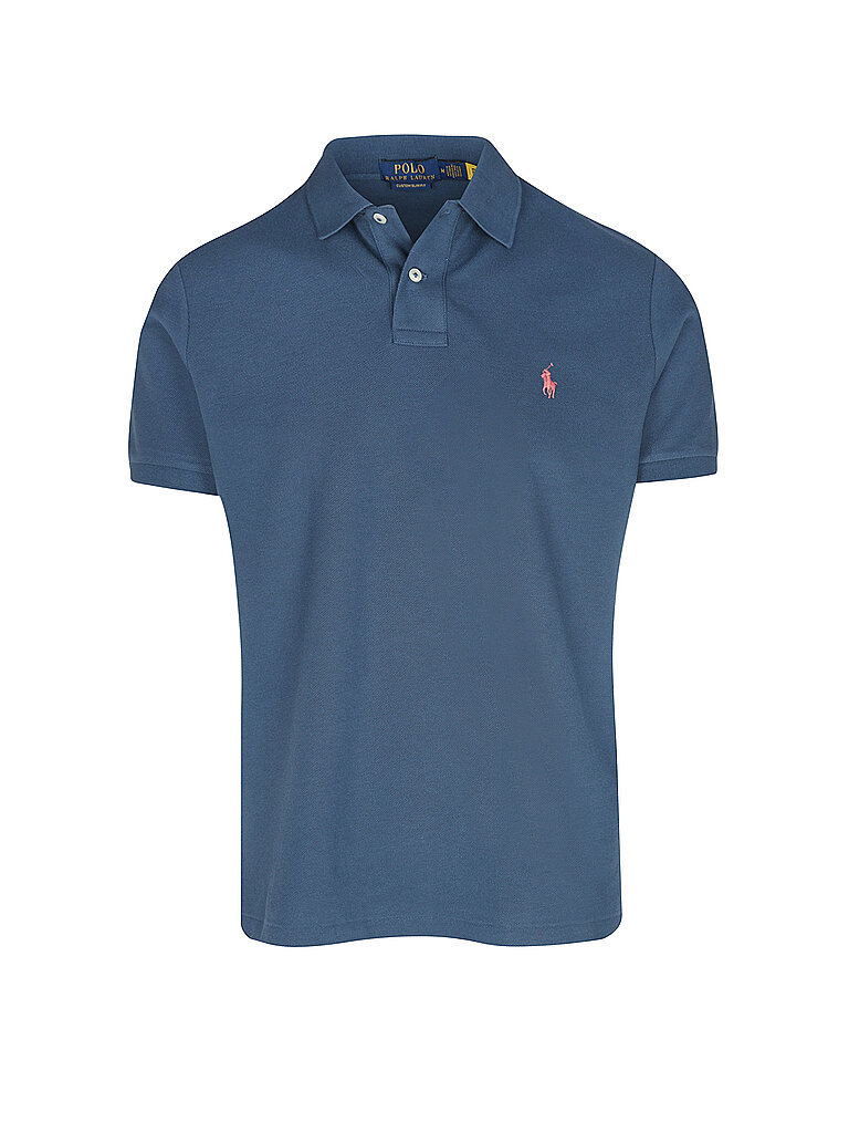 POLO RALPH LAUREN Poloshirt Custom Slim Fit blau | L von Polo Ralph Lauren