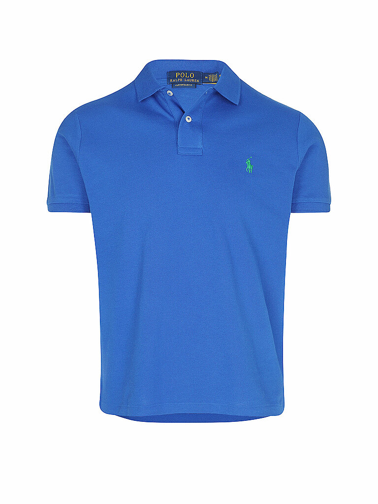 POLO RALPH LAUREN Poloshirt Custom Slim Fit blau | L von Polo Ralph Lauren