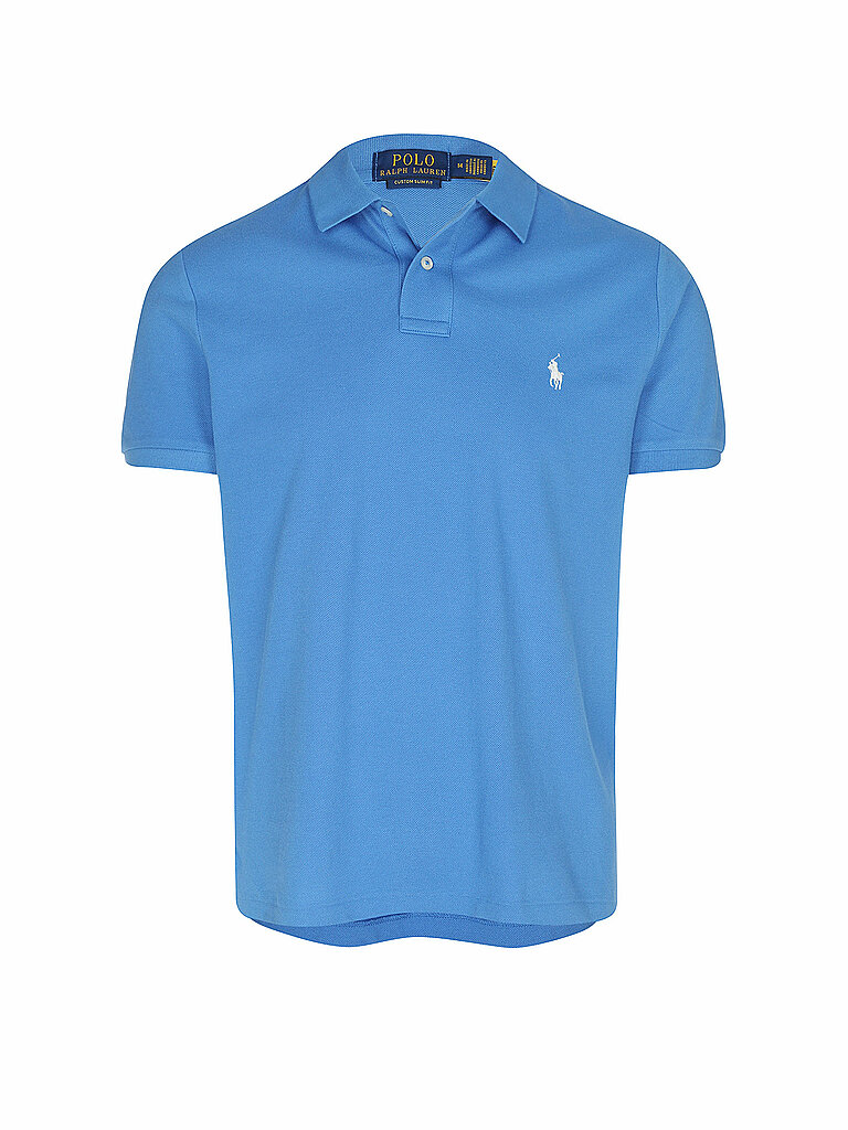 POLO RALPH LAUREN Poloshirt Custom Slim Fit blau | L von Polo Ralph Lauren