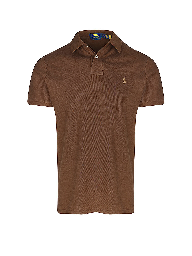 POLO RALPH LAUREN Poloshirt Custom Slim Fit braun | M von Polo Ralph Lauren