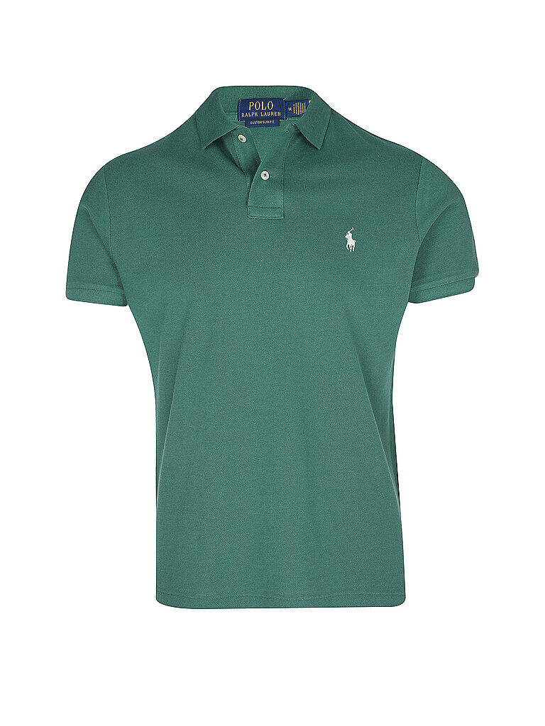 POLO RALPH LAUREN Poloshirt Custom Slim Fit dunkelgrün | L von Polo Ralph Lauren