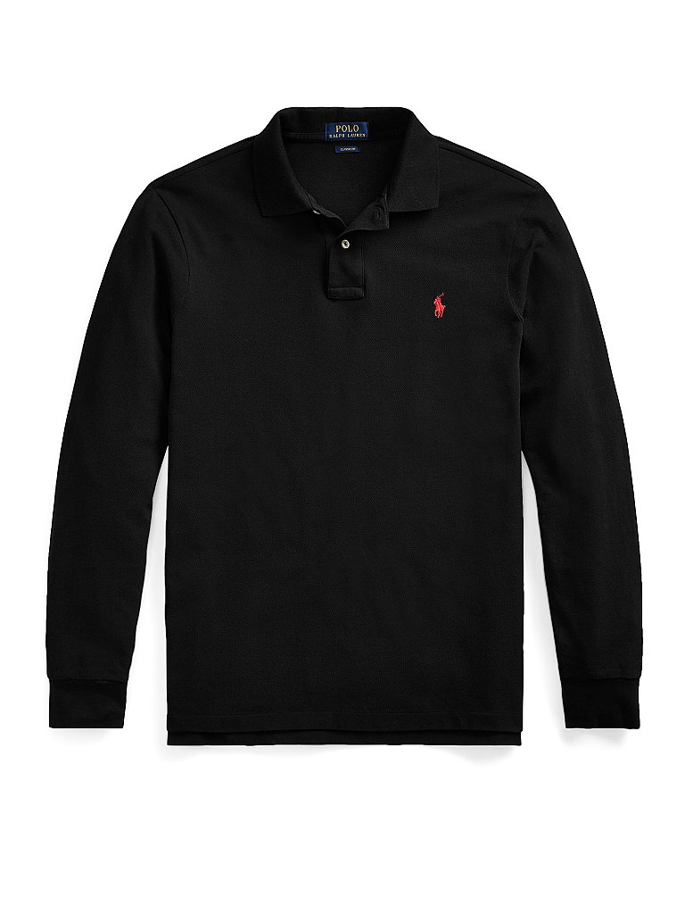 POLO RALPH LAUREN Poloshirt Custom Slim Fit schwarz | L von Polo Ralph Lauren