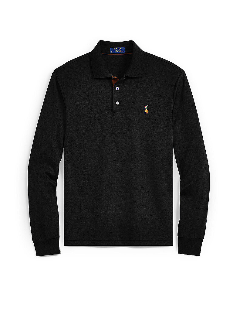 POLO RALPH LAUREN Poloshirt Custom Slim Fit schwarz | L von Polo Ralph Lauren