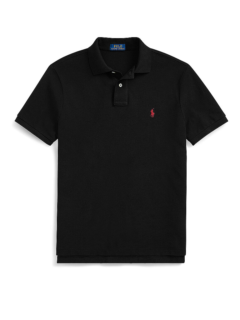 POLO RALPH LAUREN Poloshirt Custom Slim Fit  schwarz | L von Polo Ralph Lauren