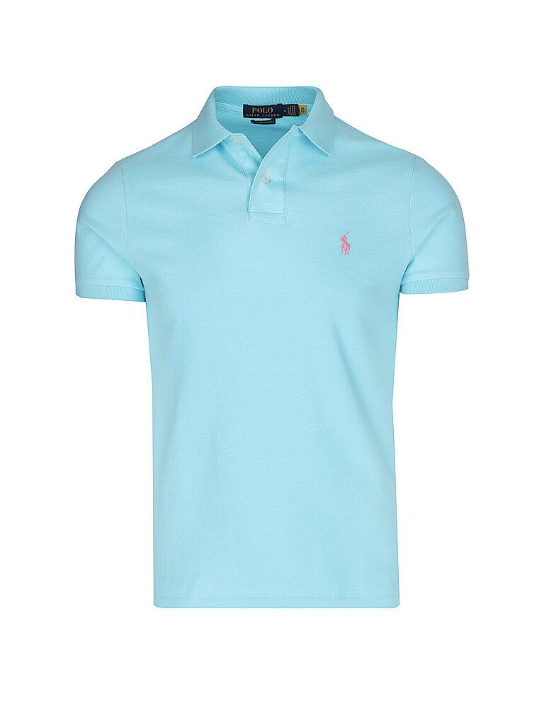 POLO RALPH LAUREN Poloshirt Custom Slim Fit türkis | L von Polo Ralph Lauren