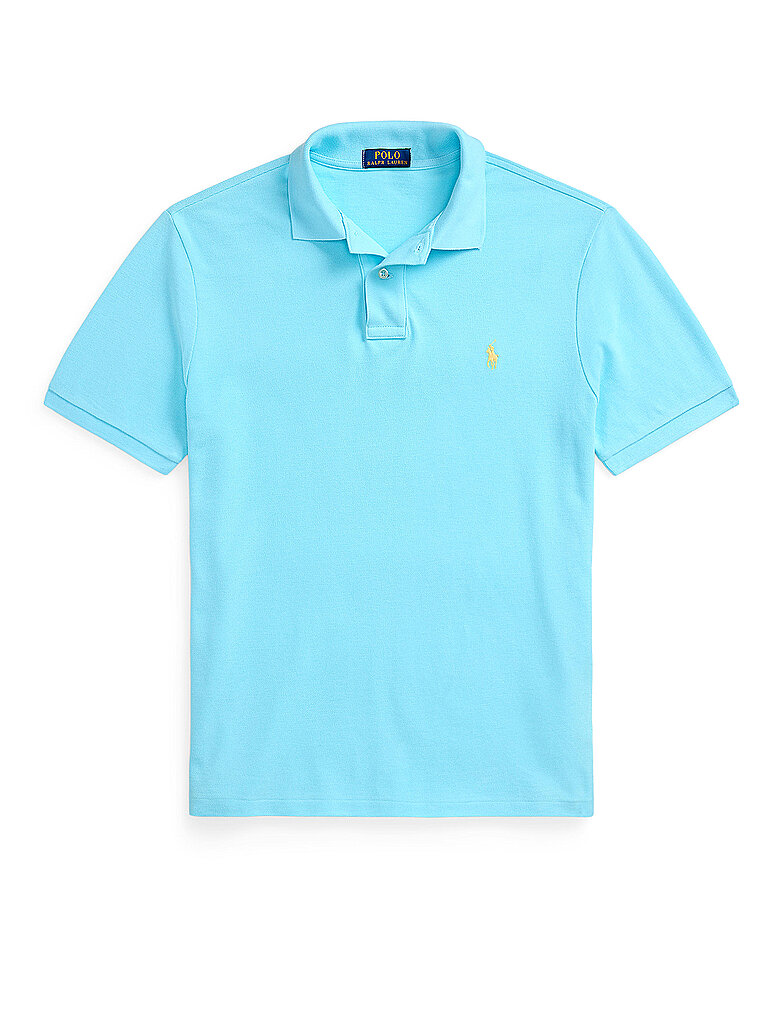 POLO RALPH LAUREN Poloshirt Custom Slim Fit türkis | L von Polo Ralph Lauren