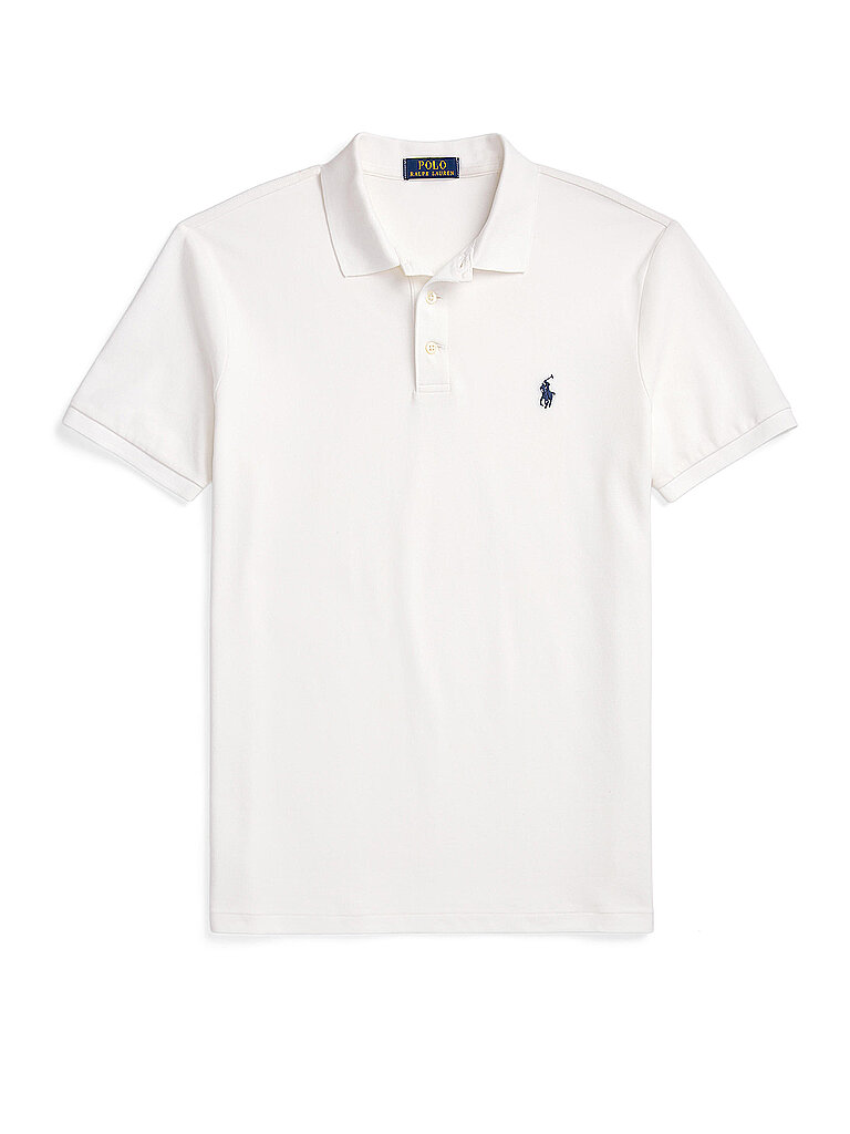 POLO RALPH LAUREN Poloshirt Custom Slim Fit weiss | L von Polo Ralph Lauren