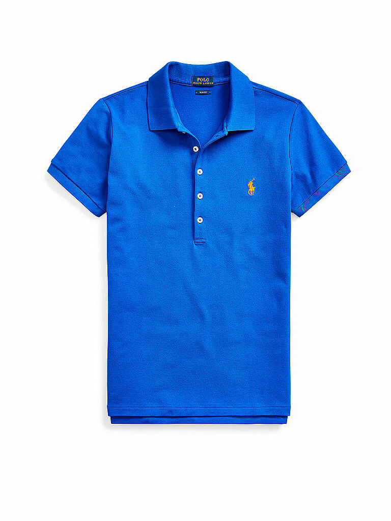 POLO RALPH LAUREN Poloshirt Slim Fit JULIE blau | L von Polo Ralph Lauren