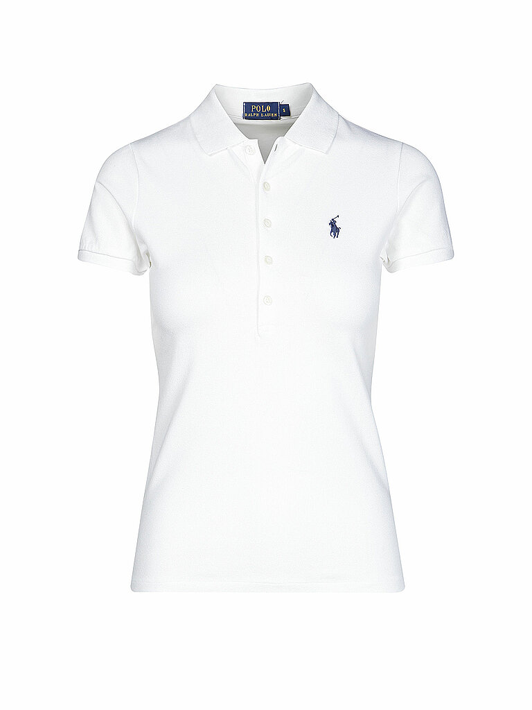 POLO RALPH LAUREN Poloshirt Slim Fit JULIE weiss | L von Polo Ralph Lauren