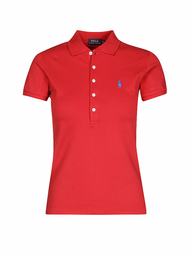 POLO RALPH LAUREN Poloshirt Slim Fit JULIE rot | L von Polo Ralph Lauren