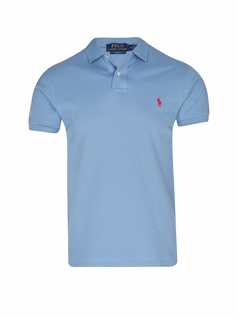 POLO RALPH LAUREN Poloshirt Slim Fit hellblau | L von Polo Ralph Lauren