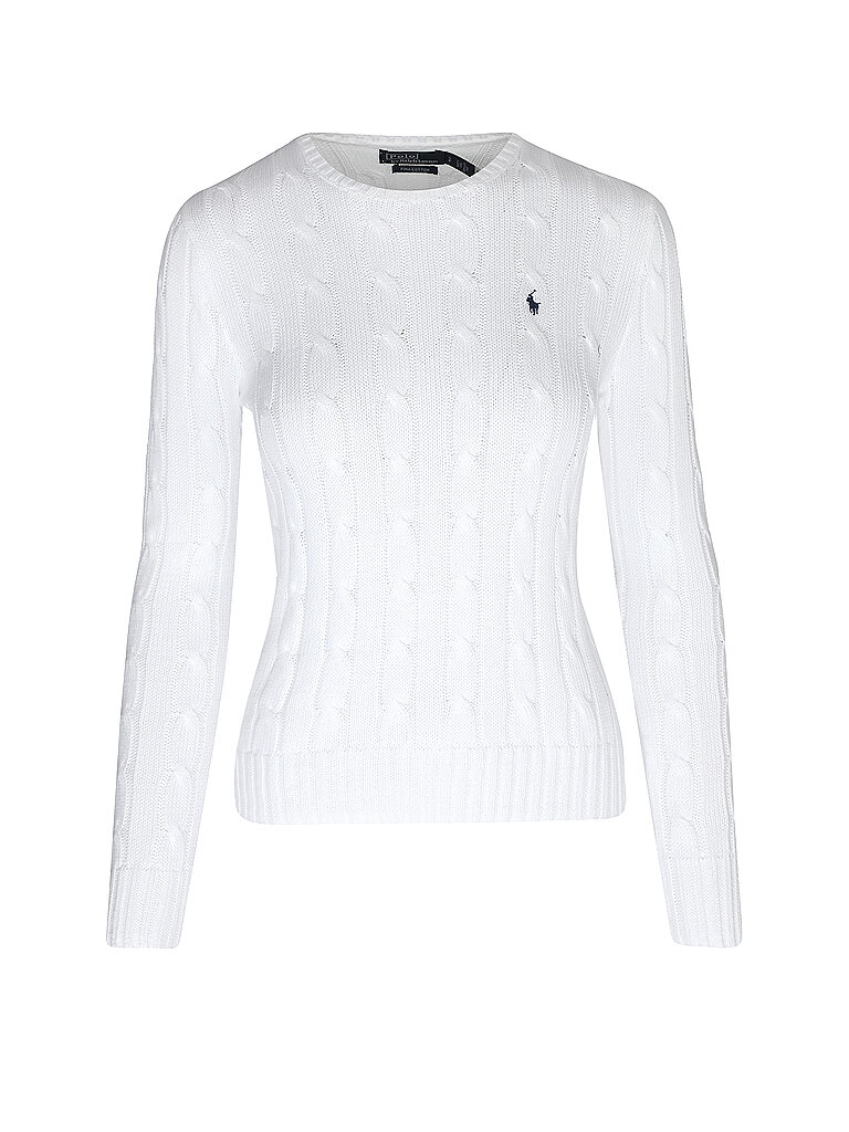 POLO RALPH LAUREN Pullover Slim Fit JULIANNA weiss | L von Polo Ralph Lauren