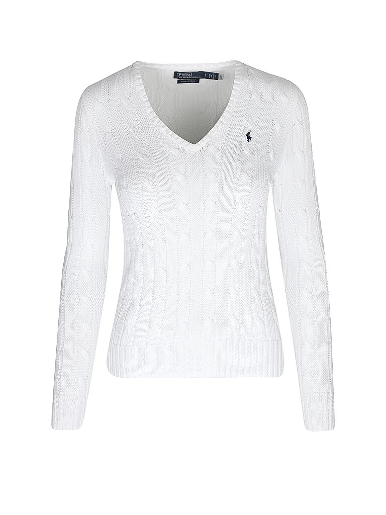 POLO RALPH LAUREN Pullover Slim Fit KIMBERLY weiss | L von Polo Ralph Lauren