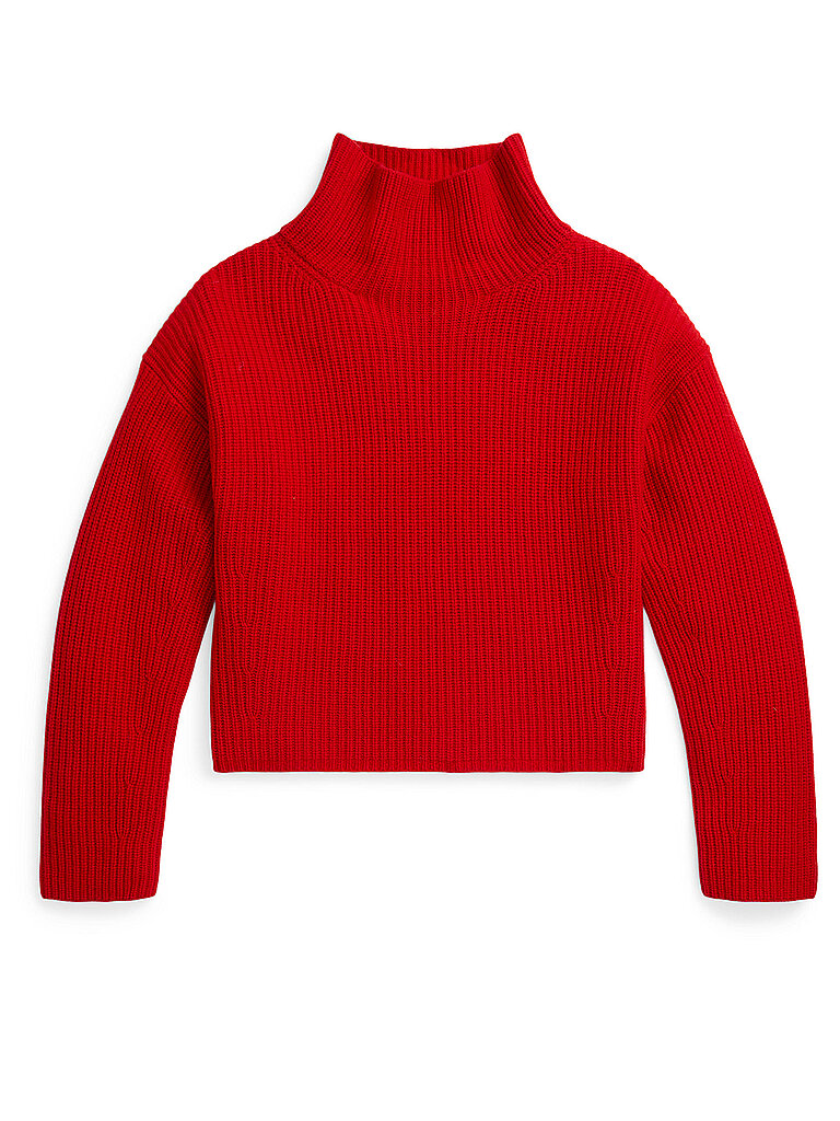 POLO RALPH LAUREN Rollkragenpullover Cropped Fit rot | L von Polo Ralph Lauren