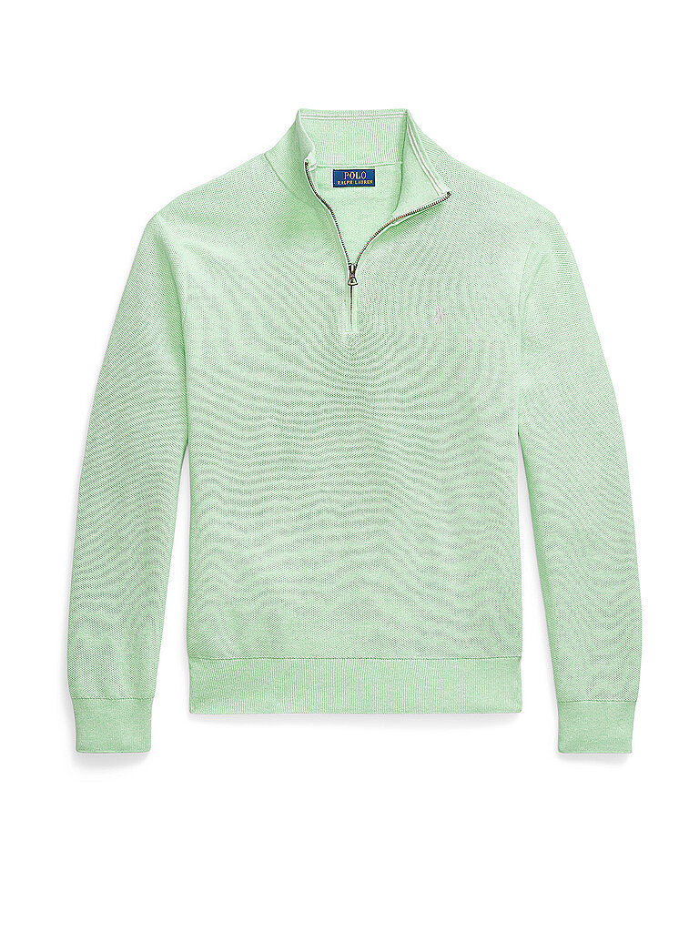 POLO RALPH LAUREN Troyer Pullover  hellgrün | L von Polo Ralph Lauren