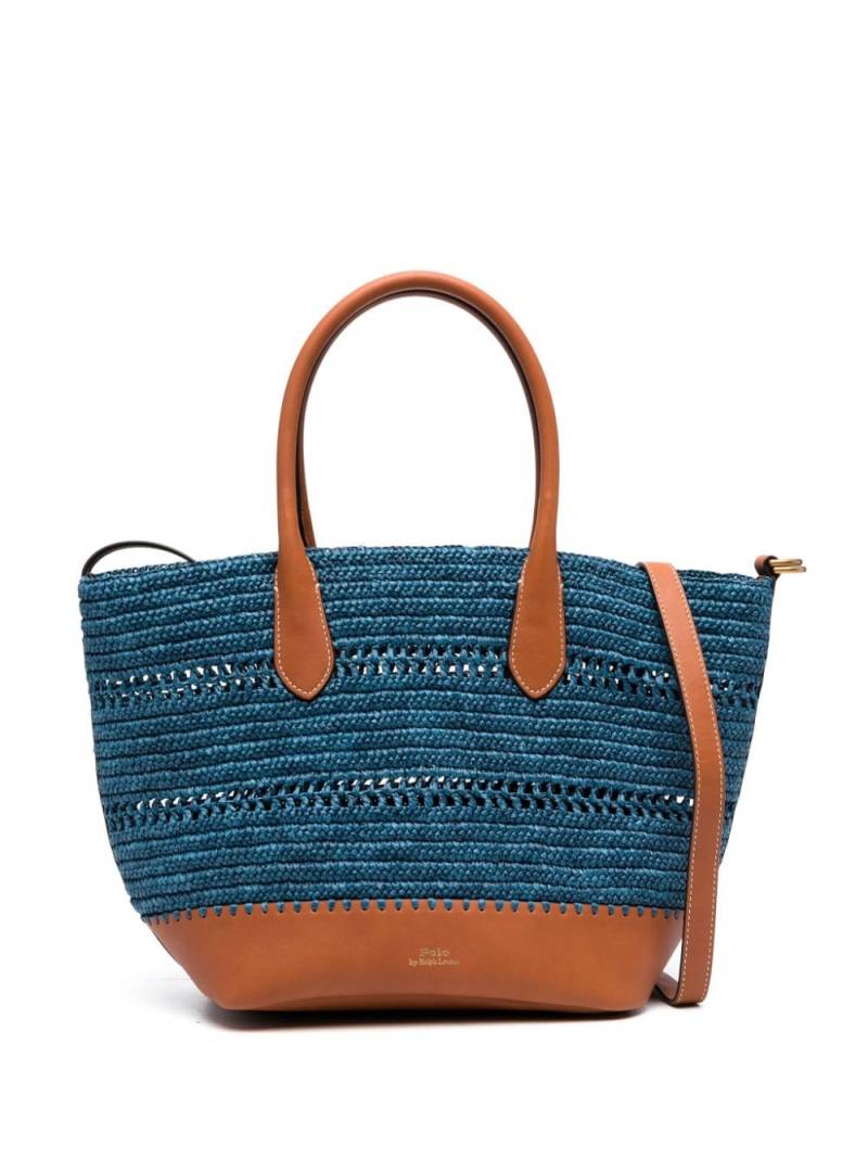 Polo Ralph Lauren Bellport raffia tote bag - Blue von Polo Ralph Lauren