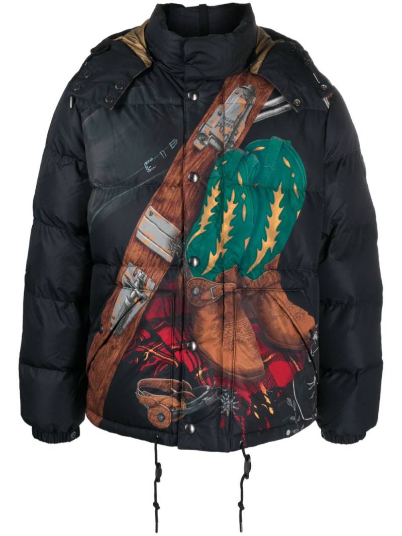 Polo Ralph Lauren Boulder graphic-print padded jacket - Black von Polo Ralph Lauren