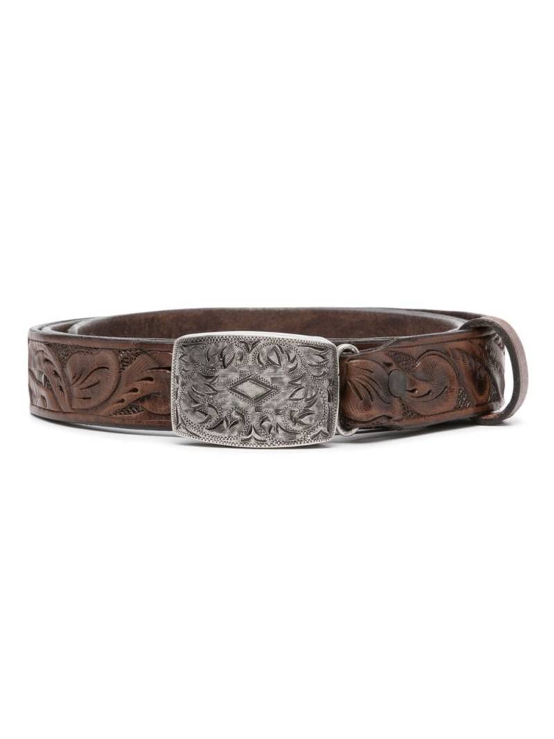 Polo Ralph Lauren Coleman embossed leather belt - Brown von Polo Ralph Lauren