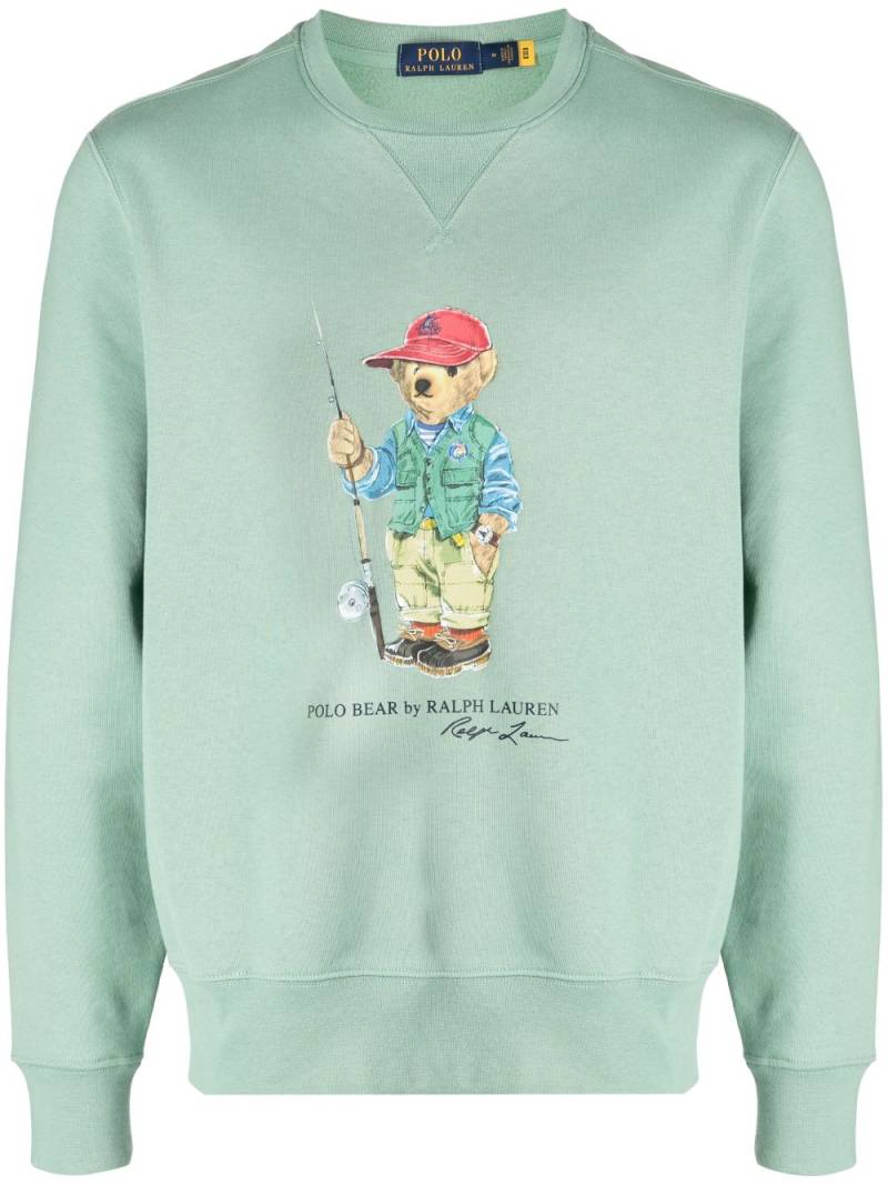 Polo Ralph Lauren Fishing Bear faded-effect sweatshirt - Green von Polo Ralph Lauren