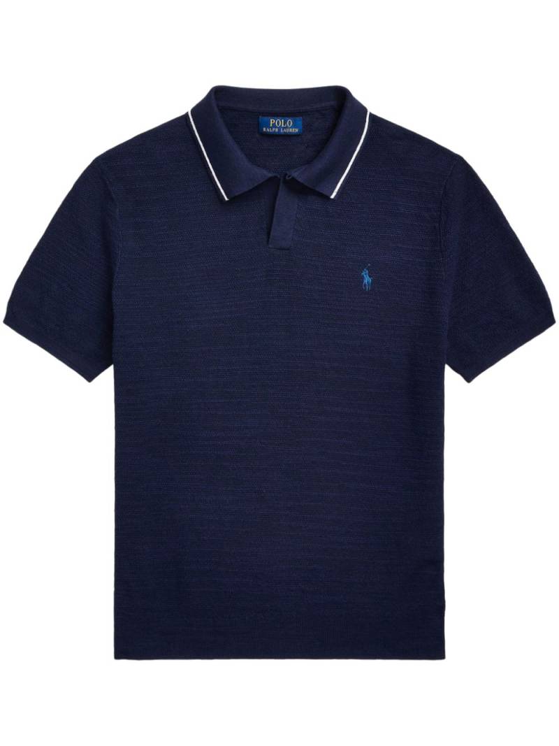 Polo Ralph Lauren Jonny logo-embroidered textured jumper - Blue von Polo Ralph Lauren