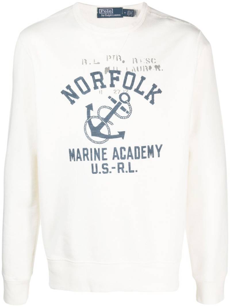 Polo Ralph Lauren anchor-print cotton-blend sweatshirt - White von Polo Ralph Lauren