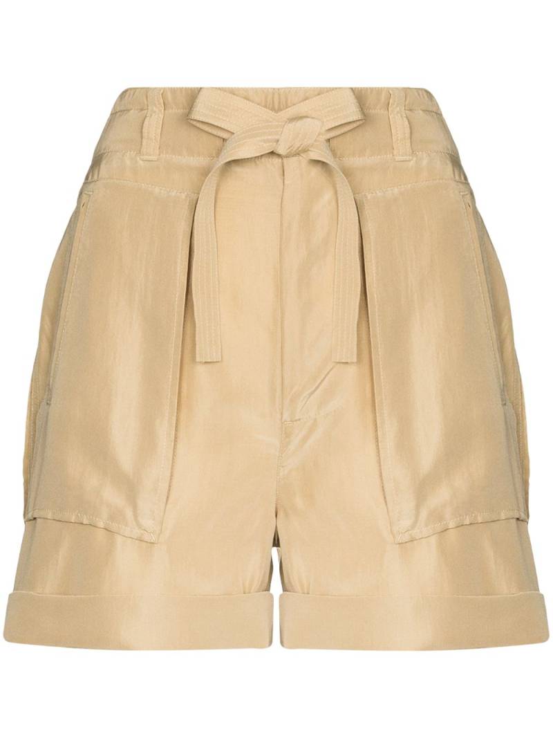 Polo Ralph Lauren paperbag-waist silk shorts - Neutrals von Polo Ralph Lauren