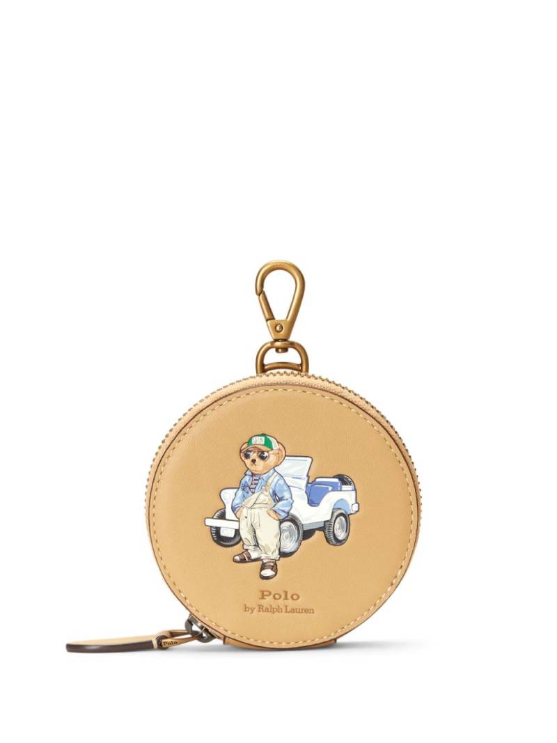 Polo Ralph Lauren Polo Bear leather coin pouch - Neutrals von Polo Ralph Lauren