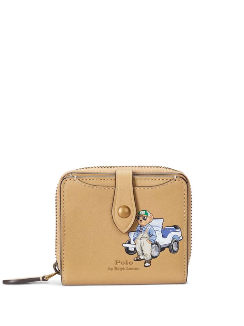 Polo Ralph Lauren Polo Bear leather compact wallet - Neutrals von Polo Ralph Lauren