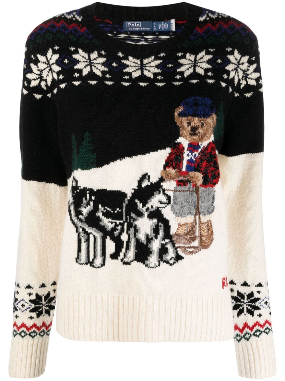 Polo Ralph Lauren Polo Bear patterned intarsia-knit jumper - Black von Polo Ralph Lauren