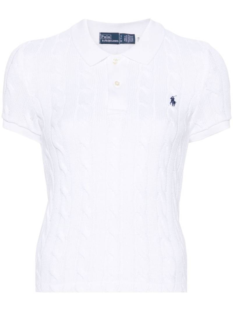 Polo Ralph Lauren Polo Pony cable-knit polo shirt - White von Polo Ralph Lauren