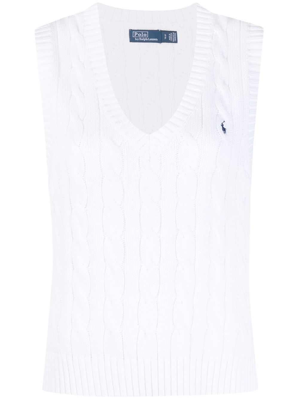 Polo Ralph Lauren Polo Pony-embroidered V.neck knitted vest - White von Polo Ralph Lauren