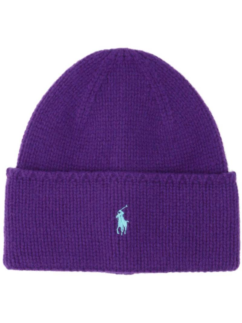 Polo Ralph Lauren Polo Pony-embroidered beanie - Purple von Polo Ralph Lauren