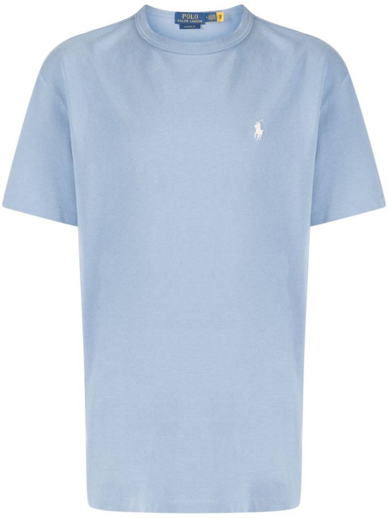 Polo Ralph Lauren Polo Pony embroidered cotton T-shirt - Blue von Polo Ralph Lauren