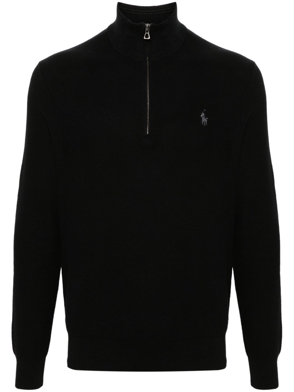 Polo Ralph Lauren Polo Pony-embroidered cotton jumper - Black von Polo Ralph Lauren