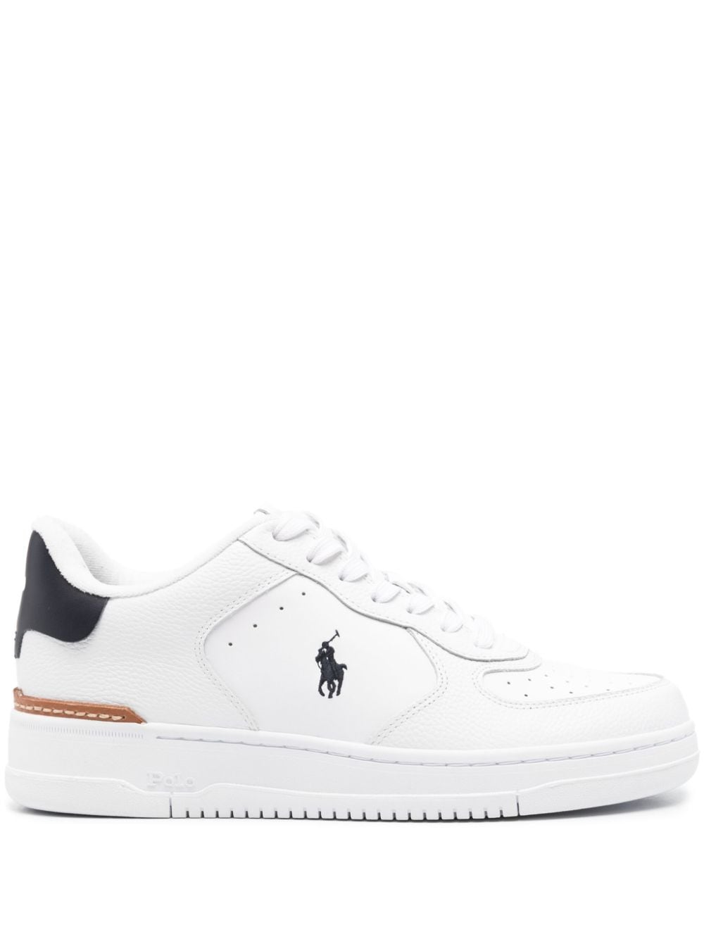 Polo Ralph Lauren Polo Pony-embroidered leather sneakers - White von Polo Ralph Lauren