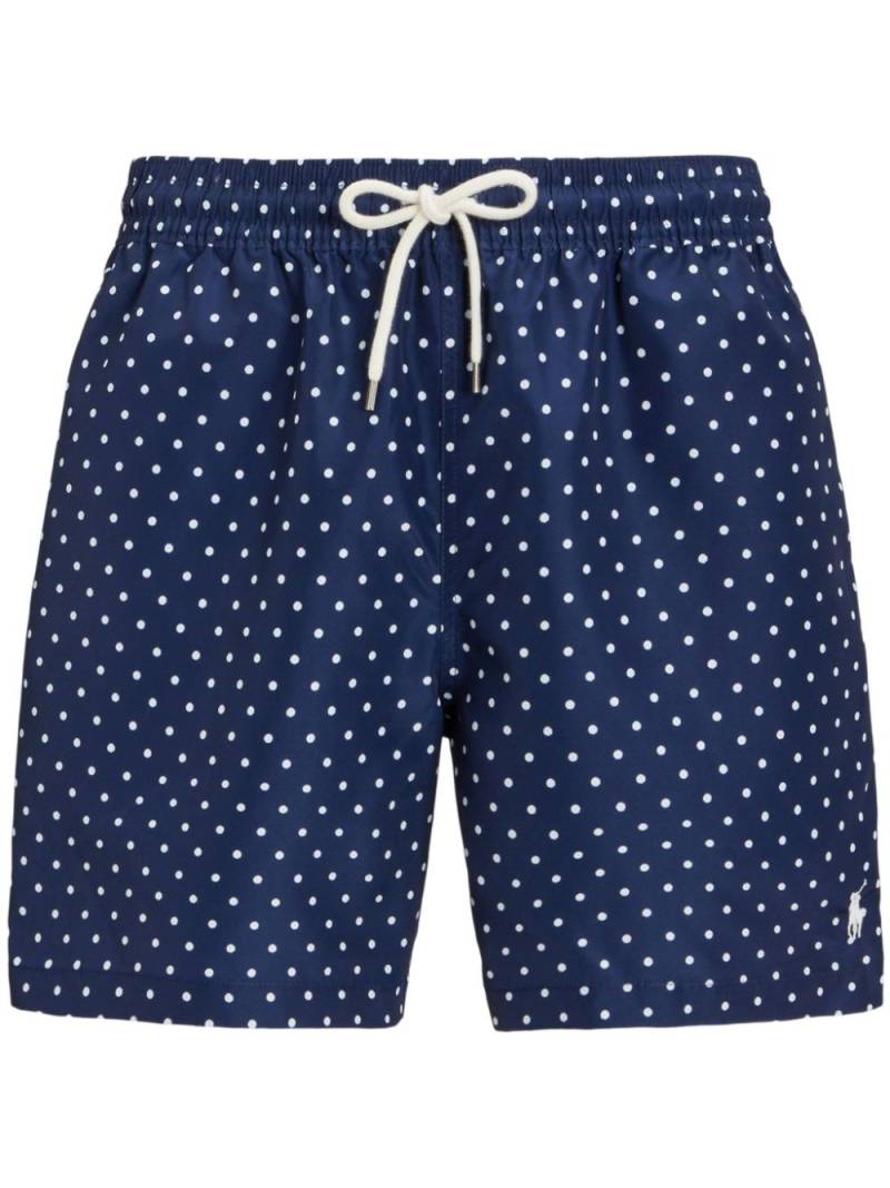 Polo Ralph Lauren Polo Pony-embroidered polka dot-print swim shorts - Blue von Polo Ralph Lauren